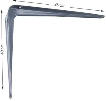 Mbajtës rafte SHELF BRACKET SB-01, 400x450 mm, 45 kg, argjendtë matt