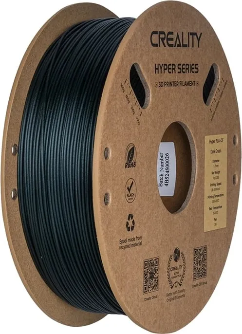 Filament 3D, Creality Hyper PLA-CF 3301060016, 1.75 mm, 1 kg, jeshile e errët - 1