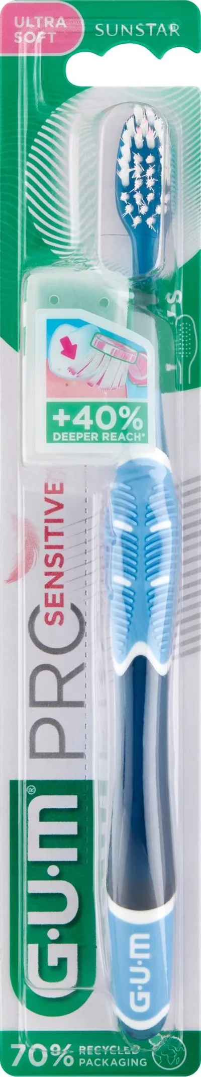 Furçë dhëmbësh GUM Pro Sensitive, ultra soft, për dhëmbë të ndjeshëm - 1