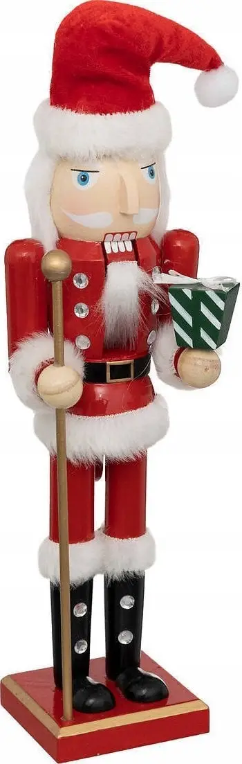Dekoratë Krishtlindjesh Feeric Christmas Nutcracker, dru 38 cm, e kuqe dhe e bardhë