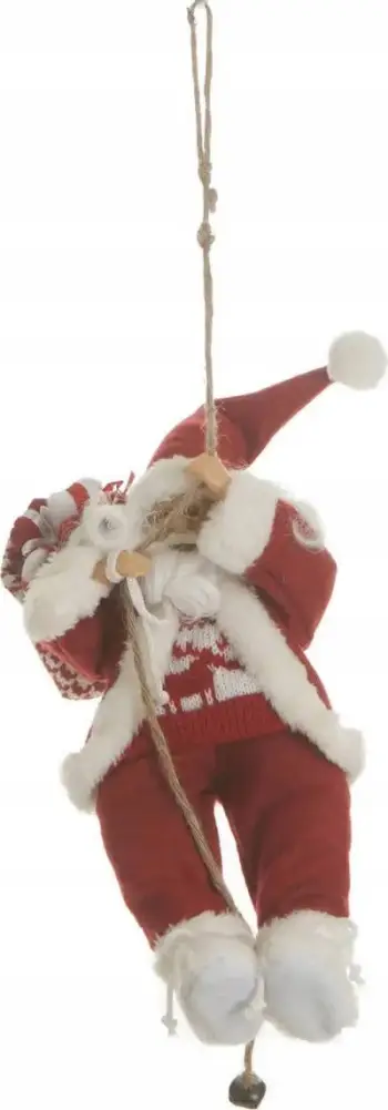 Dekoratë varëse Santa Claus, 30cm, poliester, e kuqe