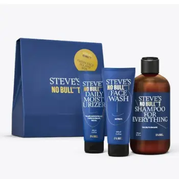 Set Steve's Fresh Face All Day, larës për fytyrë, 100 ml + krem hidratues dite 100 ml + shampo për flokë dhe mjekër, 250 ml