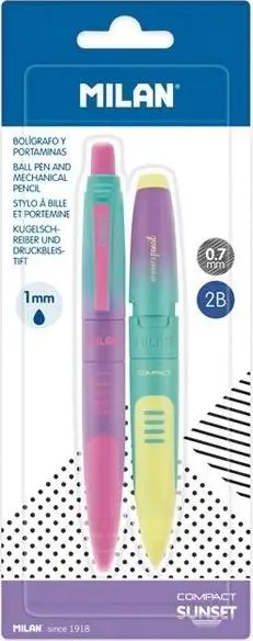 Set stilolaps dhe laps mekanik Milan Compact Sunset, plumb 0.7mm, bojë blu, shumëngjyrësh