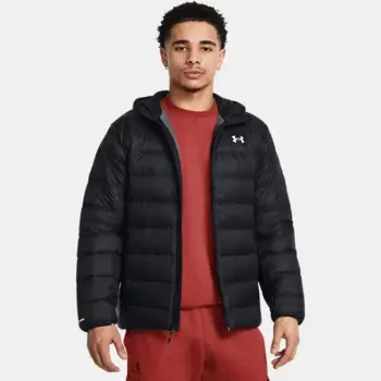 Jakne për meshkuj Under Armour Legend Down Hooded, e zezë