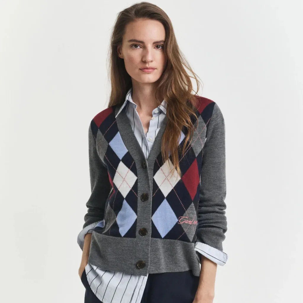 Bluzë GANT ARGYLE V-NECK CARDIGAN - 1
