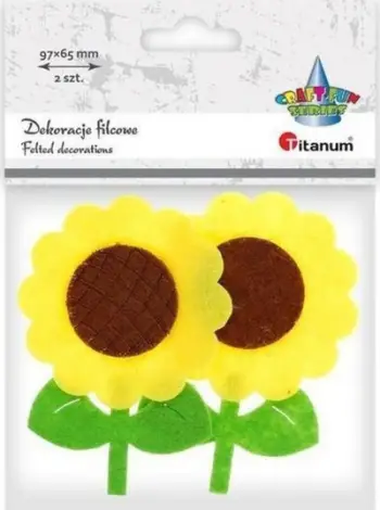 Dekorë muri Titanum Felt Sunflowers 3D, set 2 copë, 65x93mm, të verdha