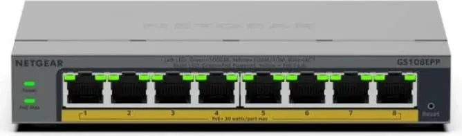 Switch Netgear GS108EPP-100EUS 8 porte 100Mbps gri - 3