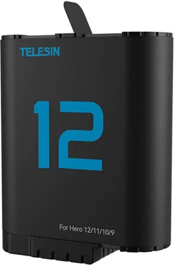 Bateri litiumi, Telesin, S0-ECB-02-TGP, 1750 mAh, për GoPro Hero 12/11/10/9, blu