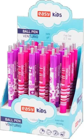 Set stilolapsa automatikë Easy Stationery Venturio, 24 copë, bojë semi gel, shumëngjyrësh