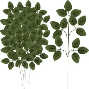 Dekorim me gjethe artificiale, set 12 copë, 47 cm, jeshile
