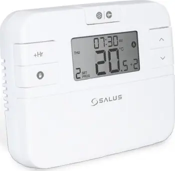 Termostat dhome Salus RT510+, dixhital, i programueshëm 7 ditë, i bardhë
