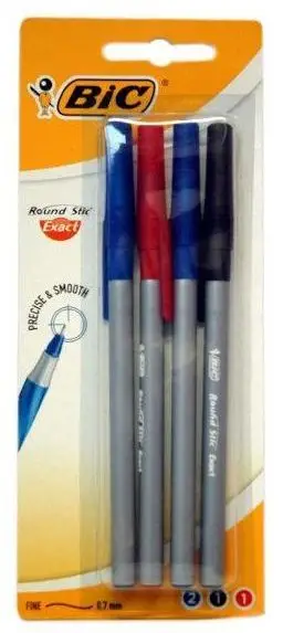 Set stilolapsa Bic Round Stic Exact BI (BONUS 932858), 4 copë, shumëngjyësh