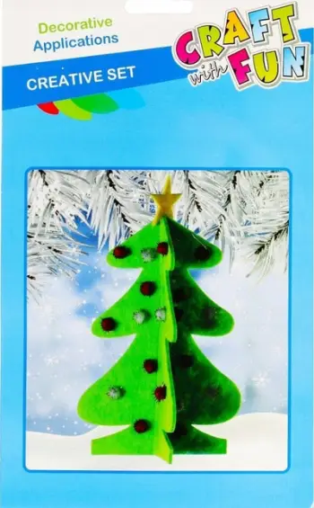Set kreativ Craft with Fun Christmas Tree, dekor pemë Krishtlindjesh, për fëmijë