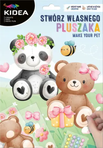 Set kreativ Derform Kidea Zest Kreat Stwórz Pluszaka, kuti krijuese, lodër plushe