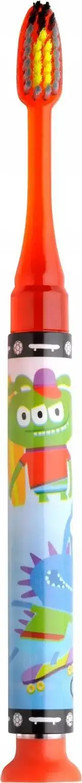 Furçë dhëmbësh për fëmijë Sunstar GUM Monster Kids 901, 3-6 vjeç, qime të buta, shumëngjyrëshe