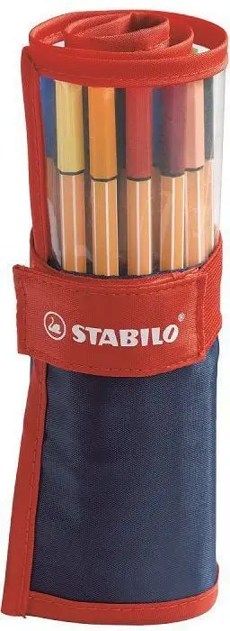 Set stilolapsa fineliner Stabilo Point 88, majë e hollë, 25 copë, shumëngjyrësh