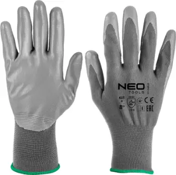Doreza pune NEO TOOLS 97-646-8, poliester me veshje PU, madhësia 8, gri