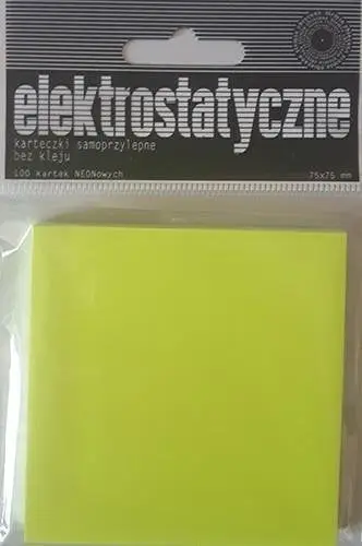 Bllok shënimesh Promised Land Electrostatic Notes, 75x75mm, 100 fletë, i verdhë neon