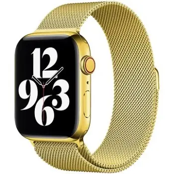 Rrip ore inteligjente Eternico Elegance Milanese Pro, për Apple Watch 38mm 40mm 41mm, çelik inox, ngjyrë ari