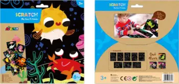 Set kreativ gërvishtës Avenir Russell Scratch Off Water World, për fëmijë 3+, shumëngjyrësh