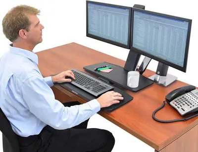Mbajtës tavoline për monitorë Ergotron WorkFit A II 24-316-026, i zi - 2