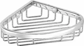 Shportë këndore Stella Corner Basket 16.023, metal kromi, 12 x 12 x 3 cm, argjendtë