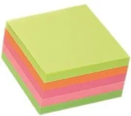 Bllok shënimesh vetëngjitës D.rect Neon, 75x75mm, rreth 450 fletë, shumëngjyrësh