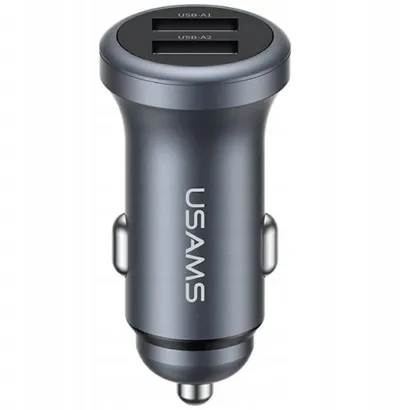 Karikues makine Usams CC320, 2x USB A, 2.4A, argjendtë - 1