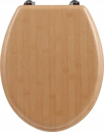 Ulese tualeti 5Five Bamboo Effect, mbyllje e butë, efekt dru bambuje, kafe