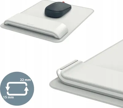 Mousepad ergonomik Leitz Ergo, me mbështetëse kyçi të rregullueshme, gri e çelur - 1