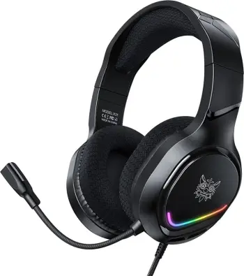 Kufje gaming me mikrofon, ONIKUMA X31, 50 mm, USB + 3.5 mm, RGB, me kabllo, zi