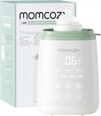 Ngrohës biberoni Momcozy MW001-WH94NB-A multifunksional, ngrohje e shpejtë 2-5 min, kontroll i saktë temperature, shkrirje dhe sterilizim me avull, mbajtje temperature 24h, i bardhë jeshil