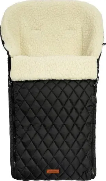 Qese gjumi për karrocë Sensillo Quilted Wool, lesh, 95x40cm, e zezë