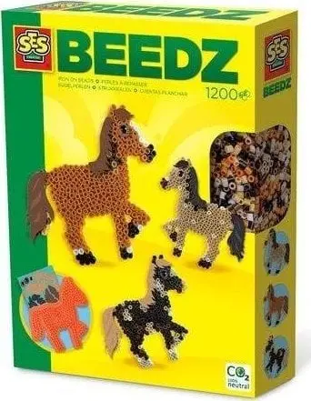 Set kreativ me rruaza për hekurosje SES Iron-on Beads Horse, 1200 rruaza, figura kalë, shumëngjyrëshe
