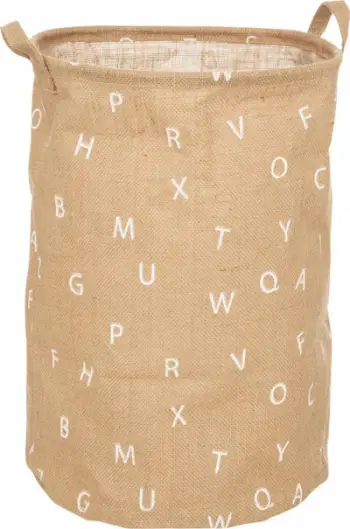 Shportë lodrash Atmosphera Alphabet Toy Basket, jute, Ø35cm, kafe