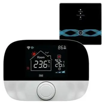 Termostat inteligjent TUYA për kaldajë me gaz, Wi Fi, RF, 3A, ekran i zi