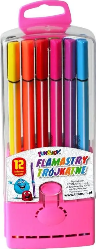 Set stilolapsa me ngjyra Titanum FUN&JOY, majë 2mm, 12 ngjyra