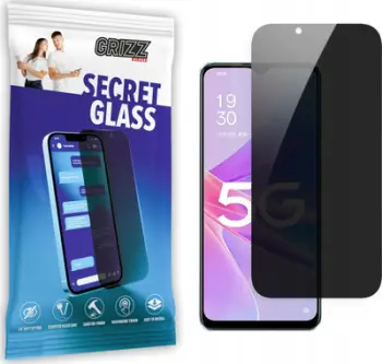 Xham mbrojtës privatësie Grizz SecretGlass për Oppo A58x 5G, ekran i plotë, transparent