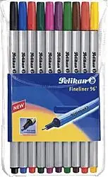 Set stilolapsa Pelikan Fineliner 96, 0.4mm, 10 ngjyra të ndryshme