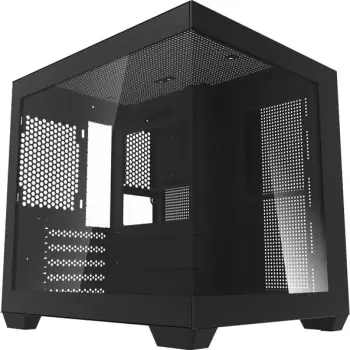 Kasë Darkflash C275P mini tower M-ATX/ITX, pamje 270° xham i temperuar, pa ventilatorë, e zezë