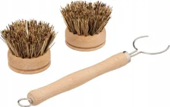 Furçë druri për enë 5five Simply Smart Mushroom Eco, fibra kokosi dhe sisali, kafe e çelët