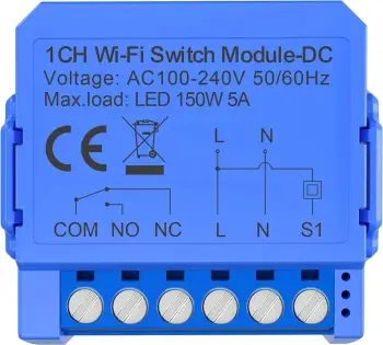 Switch Wi‑Fi Avatto WSM16-DC-1 1 kanal kontakt i thatë DC, Tuya Smart Life