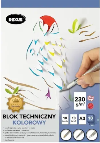 Bllok teknik A3 Colored Dyed, 10 fletë, shumëngjyrësh
