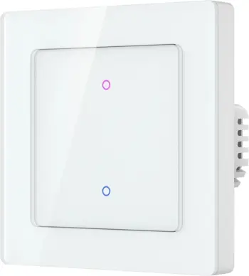 Ndërprerës dritash me prekje Wi‑Fi, Avatto TS20‑EU‑W2, 2‑kanal, 2.4 GHz, kompatibil me Tuya/Smart Life/Alexa/Google Home, i bardhë