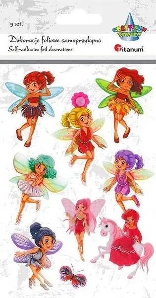Dekorime vetëngjitëse 3D Titanum Fairies Butterflies, set 10 copë, shumëngjyrëshe
