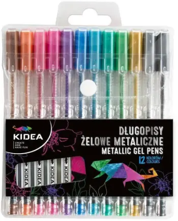 Set stilolapsa xhel Derform Metallic, 12 copë, ngjyra metalike