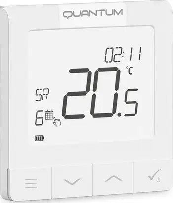 Termostat pa tela SALUS Quantum WQ610RF, programues, Boiler Plus compliant, i bardhë