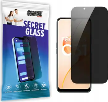Xham mbrojtës privatësie Grizz SecretGlass për Realme C31, hibrid, i zi