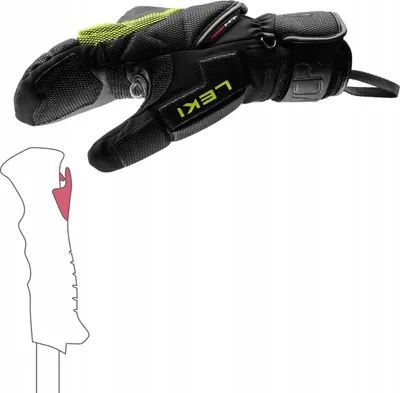 Dorëza ski LEKI WCR Coach 3D Mitt, burrash, të bardha - 4