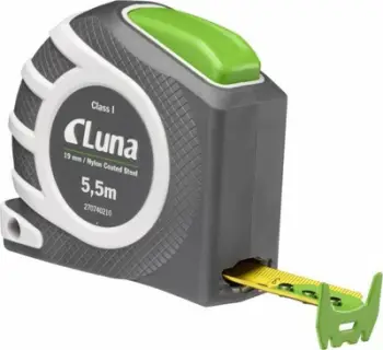 Metër matës Luna Retractable, 5.5 m, Auto Lock, i verdhë